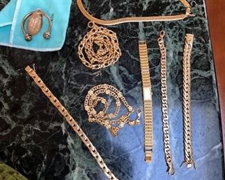 SOME OF THE GOLD AND TIFFANY PIECES