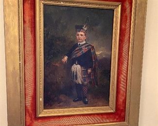 Circa 1860 original painting of Scottish soldier. 