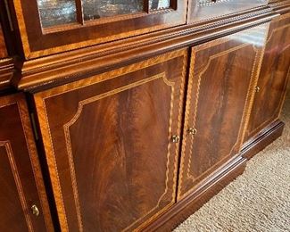 Mahogany with inlay,  china hutch by Counsill. Seller stated he paid $8,000. 