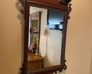 1920 Mahogany mirror, gilded Phoenix 