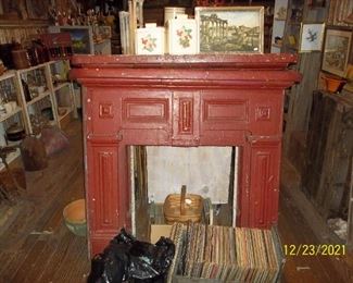 look at those 2 red fireplace mantles!!