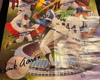 Autographed Hank Aaron 755 Home Runs poster