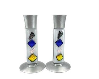 Lot 058
Contemporary Beames Design Fused Abstract Candlesticks