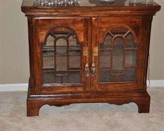 Lovely Vintage Cherry Wood Storage/Display Cabinet, 19"w x 35"h x 18"d