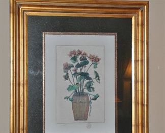 Botanical Print Signed, Matted and Framed by the Kinder Collection, 30"w x 36"