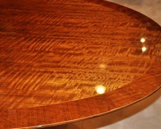 Stunning High Gloss Banded Burl Veneer Top!