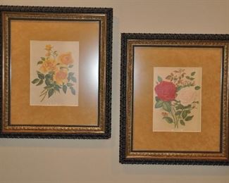 Spectacular Antique Original Botanical Engravings, c.1880 Professional Matted and Framed by the Chapman House, 21" x 23.5"