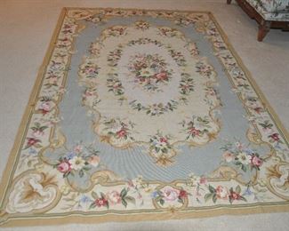 Gorgeous Hand Made Floral Needlepoint Area Rug, 5'6" x 8'6"