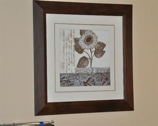 Corresponding Sun Flower Print, 22" x 22"