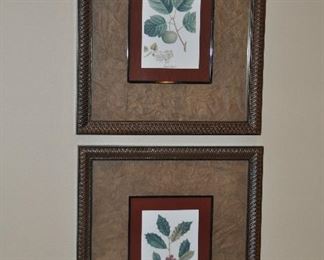 Two of the Four Leaf Prints Available, Crab Apple and American Holly, 17" x 15"