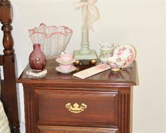 One of the 2 Georgian Court Style 2 Drawer Nightstands Available