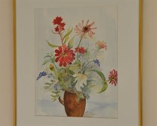 Original Watercolor Framed, Matted and Signed Kay Gee, 22.5" x 26.5"