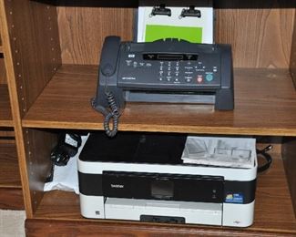 HP 1040 Fax and Copy Machine Shown with a Brother MFC-J4420DW All-in-one Color Printer Scanner Copier Fax WiFi  