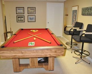 "Brighton" by Brunswick 8 ft. Pool Table, Made with Premium Slate, Made in Italy. Complete with Accessories, Cover, and Ping Pong Table Top!