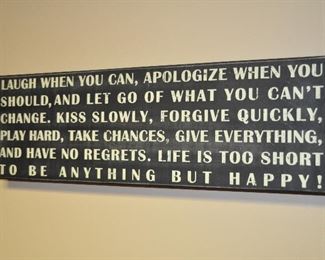 Fun Wooden Decorative Inspirational Plaque, 30"w x 10"h