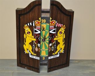 Harvard Wall Mounted Dart Board, Complete Sports Inc. Made in USA, The King of Arms