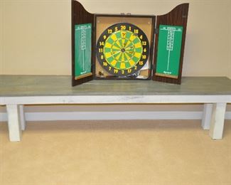 Painted Wooden Bench, 81"w x 18.5"d