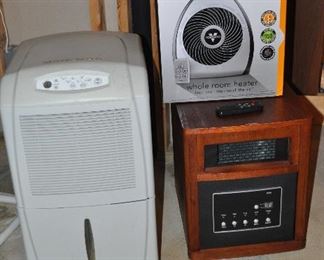 Frigidaire Dehumidifier #FDL60P11 Shown with a Vornado Whole Room Heater, #TVH500 and a Intertec 1500 Watts Heater#GD9315BCW