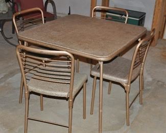 Vintage Cosco Folding Table and Chairs Set