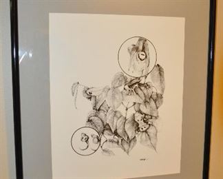 Framed and Matted "Evolution of the Frog"  Signed Print