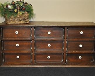 Wonderful Vintage Country 9 Drawer Storage Organizer Cabinet