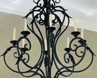 10- $375 Black iron chandelier 44" x 36"