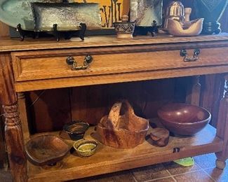 Pottery and crafted wood