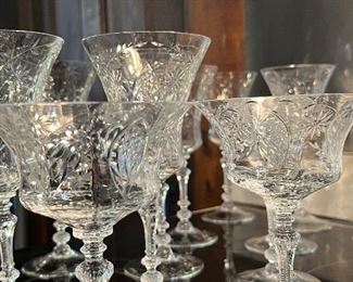 Antique French cut crystal stems