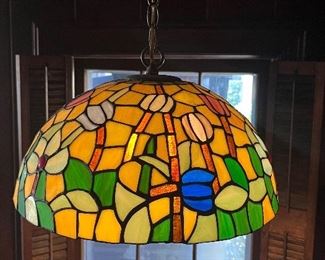 Mickey Laukhuff stained glass pendant 