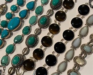 Bracelets 
Turquoise and sterling
Onyx and sterling