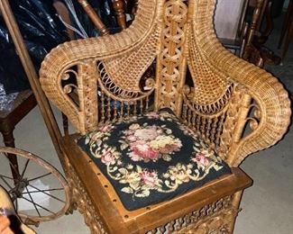 . . . wicker and needle point chair