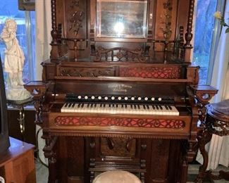 . . . this piece is stunning -- a Victorian-style organ with stool