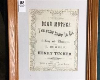 "Dear Mother I've Come Home To Die" Sheet Music