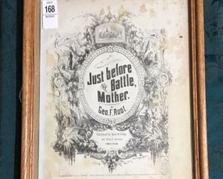 "Just Before Battle" -Framed Sheet Music