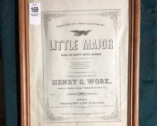 "Little Major"- Framed Sheet Music