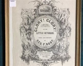 "Glory! Glory!" 1863 Framed Sheet Music