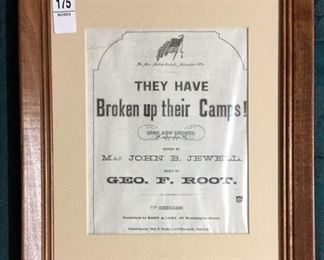 "They Have Broken Up Their Camps" - 1893 Framed Sheet Music