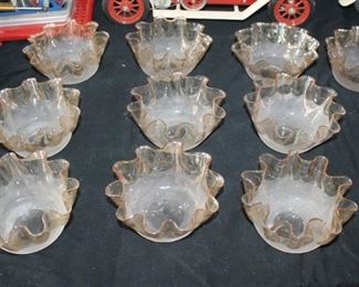 Set of 10 Hand Blown Glass Bowls