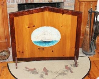 Wood Fireplace Screen