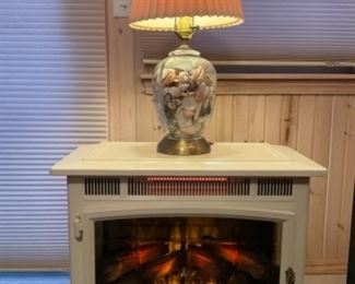 Electric Fireplace, Table Lamp