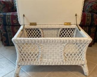 Wicker Storage Ottoman