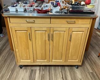 Kitchen Island with Stainless Steel Top