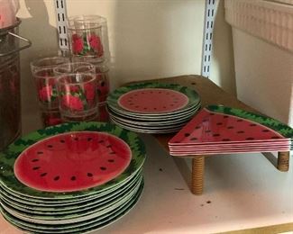Watermelon Plastic Dish Set