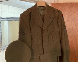 Military Unifirm wit Dress hat, Pants & Hat