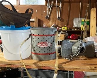 Vintage Fishing Bait Box and Pail