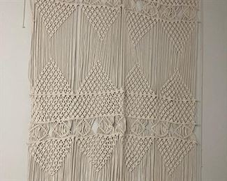 PRICE - $150; Double crocheted wall hanging; 44" wide x 60" high. 