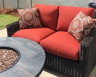 PRICE - $1,150/loveseat; Set/2 indoor/outdoor wicker double loveseats with cushions. Excellent condition. Retail stores have no inventory!