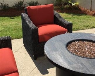 PRICE - $850/chair; Set/2 indoor/outdoor wicker club chairs with cushions. Excellent condition. Retail stores have no inventory!