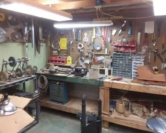 Lots of woodworking tools.