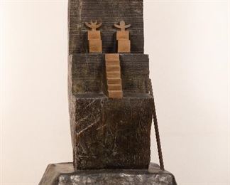 "Where Ancient Ceremonies Took Place" Chair Sculpture No XIV 1981 Bronze 33" x 18" x 18"